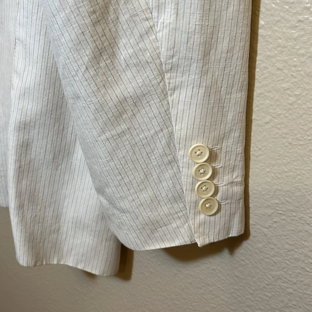 Calvin Klein White Striped Sport Coat Blazer